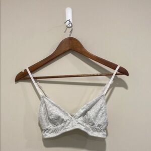 Gray/White Women's Cotton Bralette
